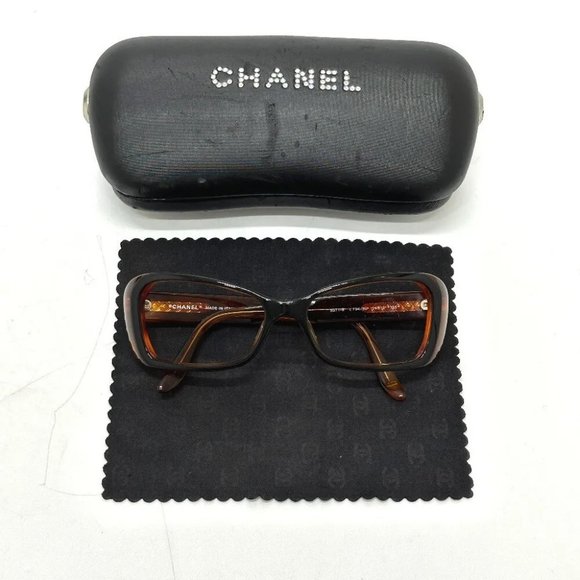 Auth CHANEL 5071-B Star CC Mark Glasses glasses sunglasses Plastic Brown - Picture 1 of 13